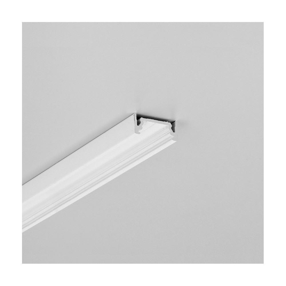 2m Aluprofil Surface10.v2 Bc U Hvid Lakeret, Påbygning, Led Skinne fra Topmet