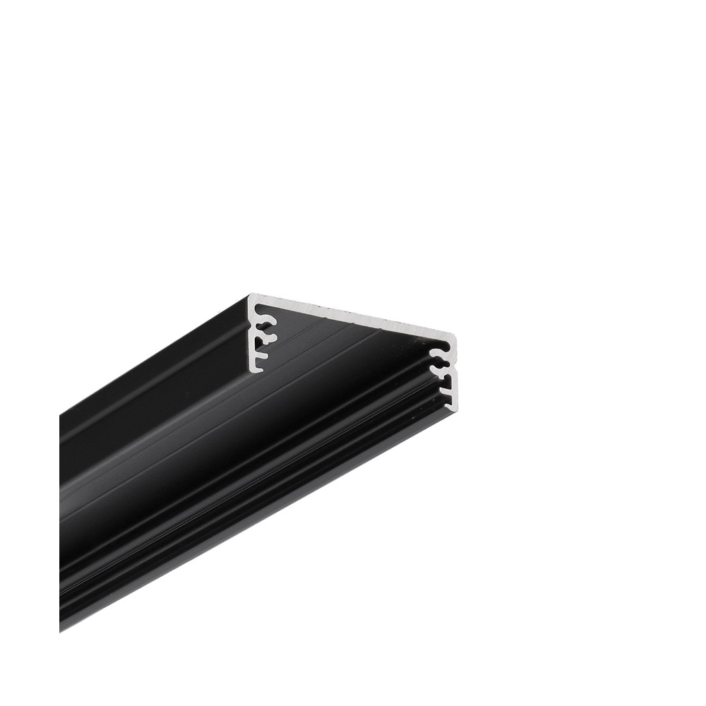 1m Aluprofil Wide24 G W   Sort Anodiseret, Påbygning, Led Skinne fra Topmet