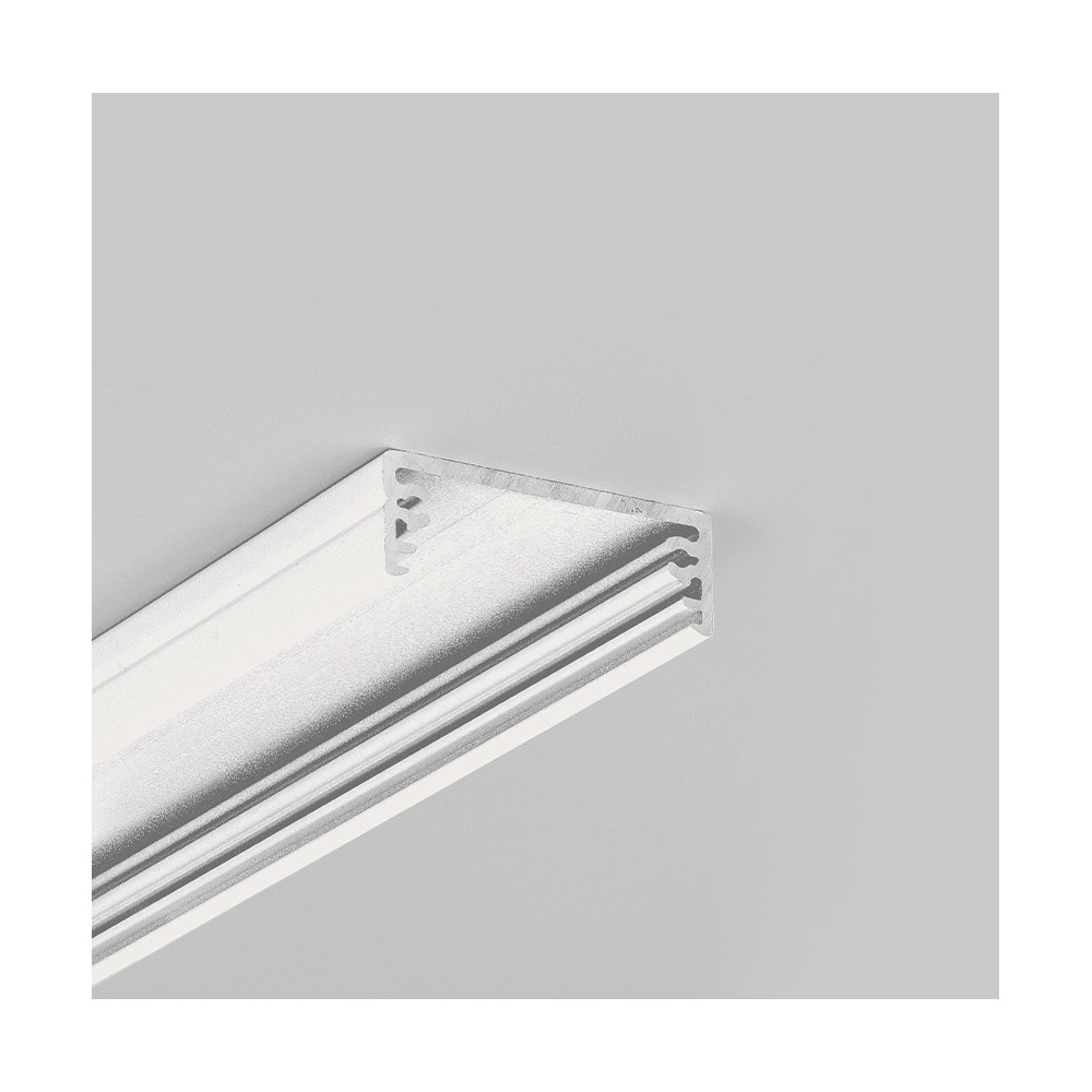 2m Aluprofil Wide24 G W   Hvid Lakeret, Påbygning, Led Skinne fra Topmet