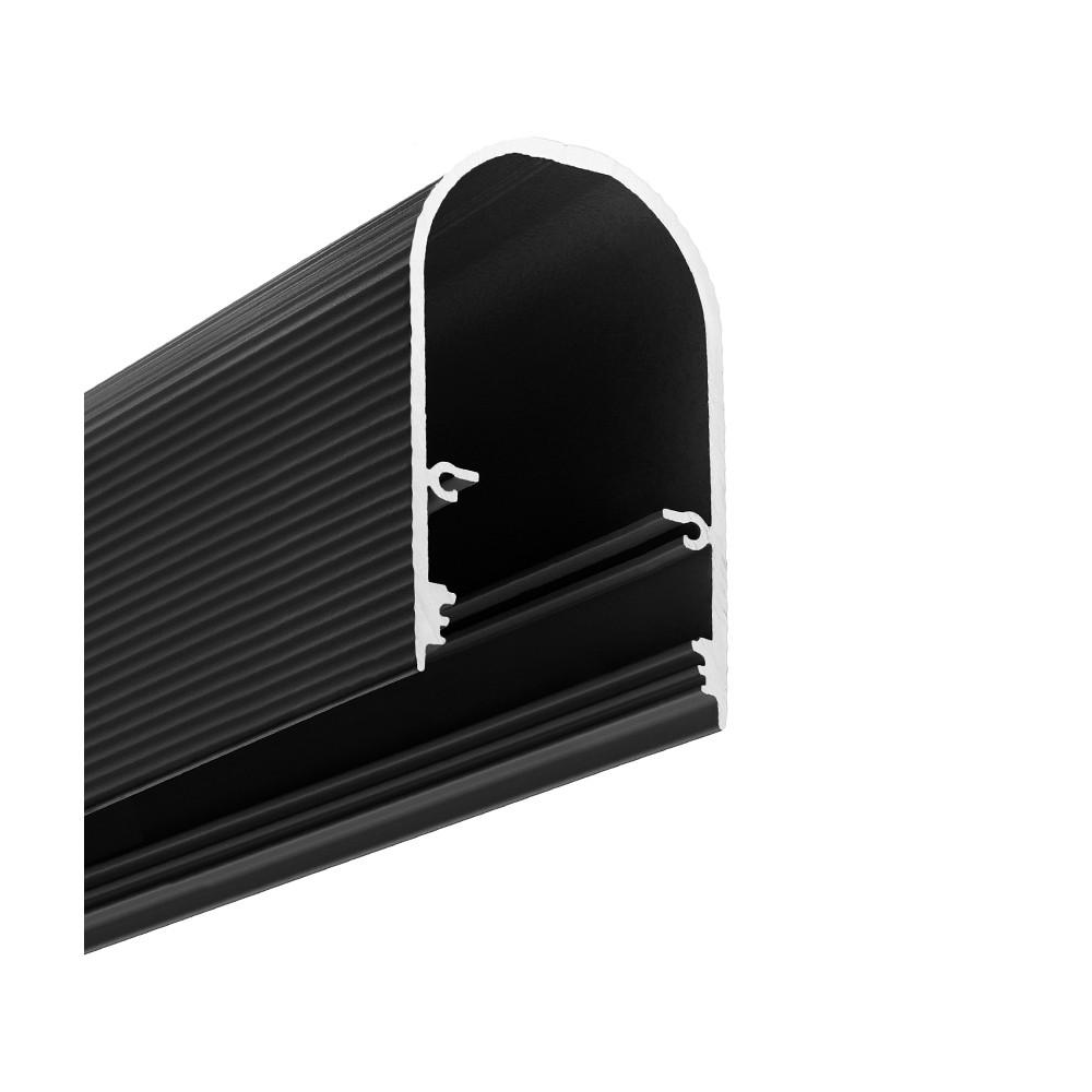 1m Aluprofil Nami23 Cd 9   Sort Anodiseret, Påbygning, Led Skinne fra Topmet
