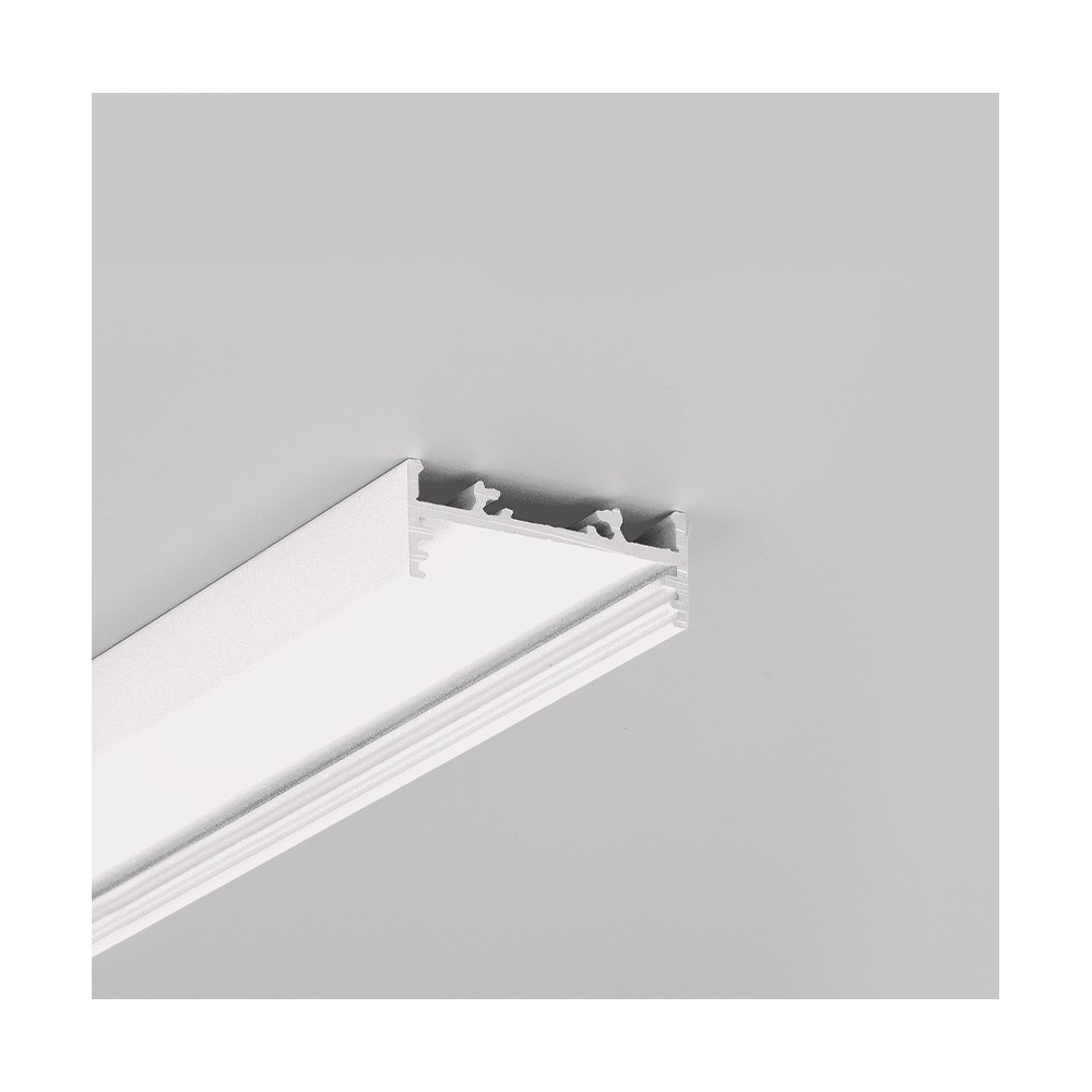 1m Aluprofil Vario30 01 Acde 9 Ty   Hvid Lakeret, Påbygning, Led Skinne fra Topmet