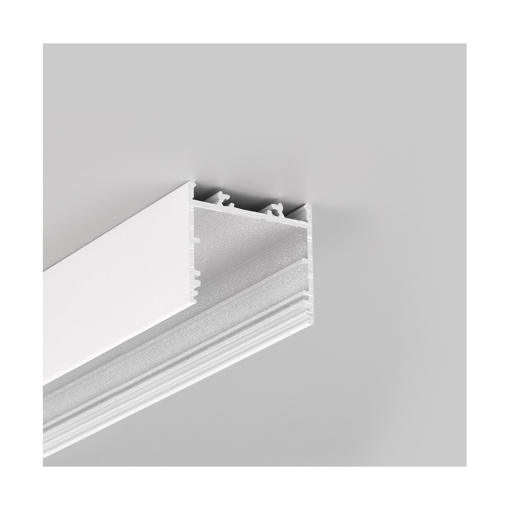 2m Aluprofil Vario30 02 Acde 9 Ty Hvid Lakeret, Påbygning, Led Skinne fra Topmet