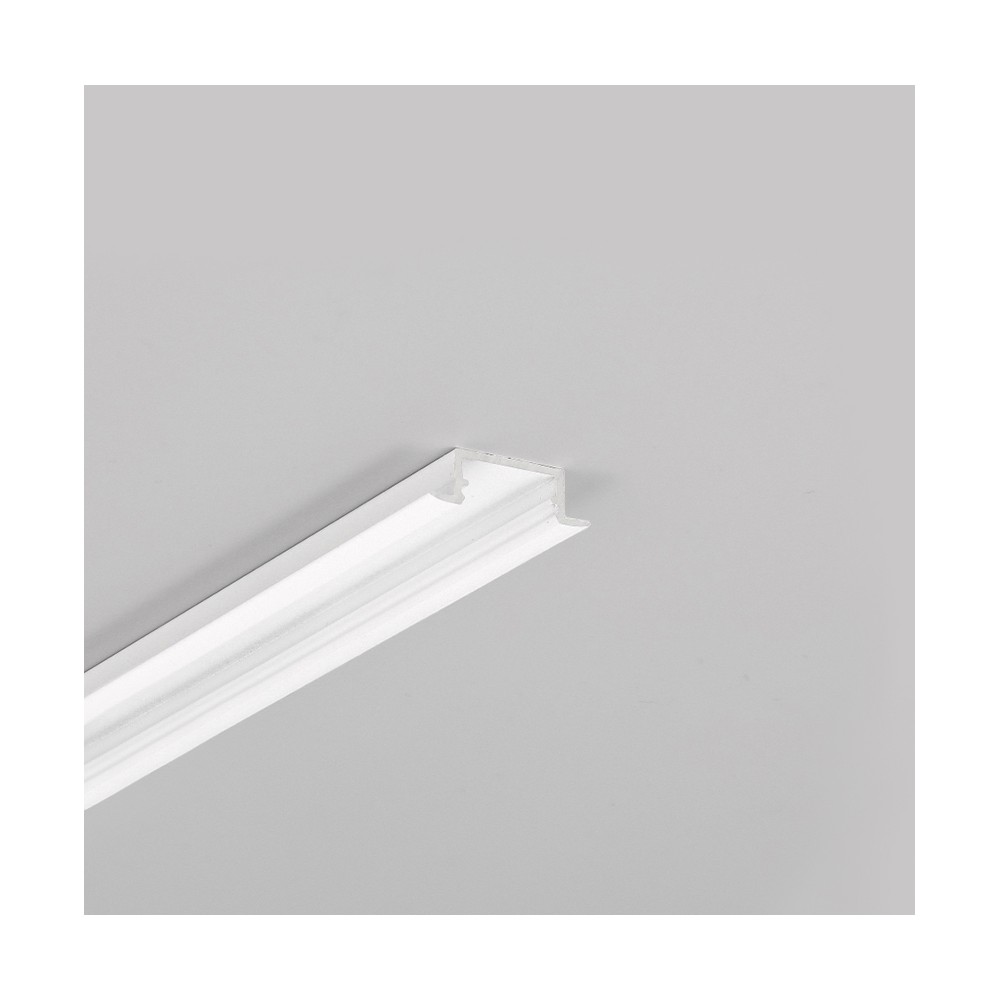 1m Aluprofil Begtin12 J S   Hvid Lakeret, Indbygget, Led Skinne fra Topmet