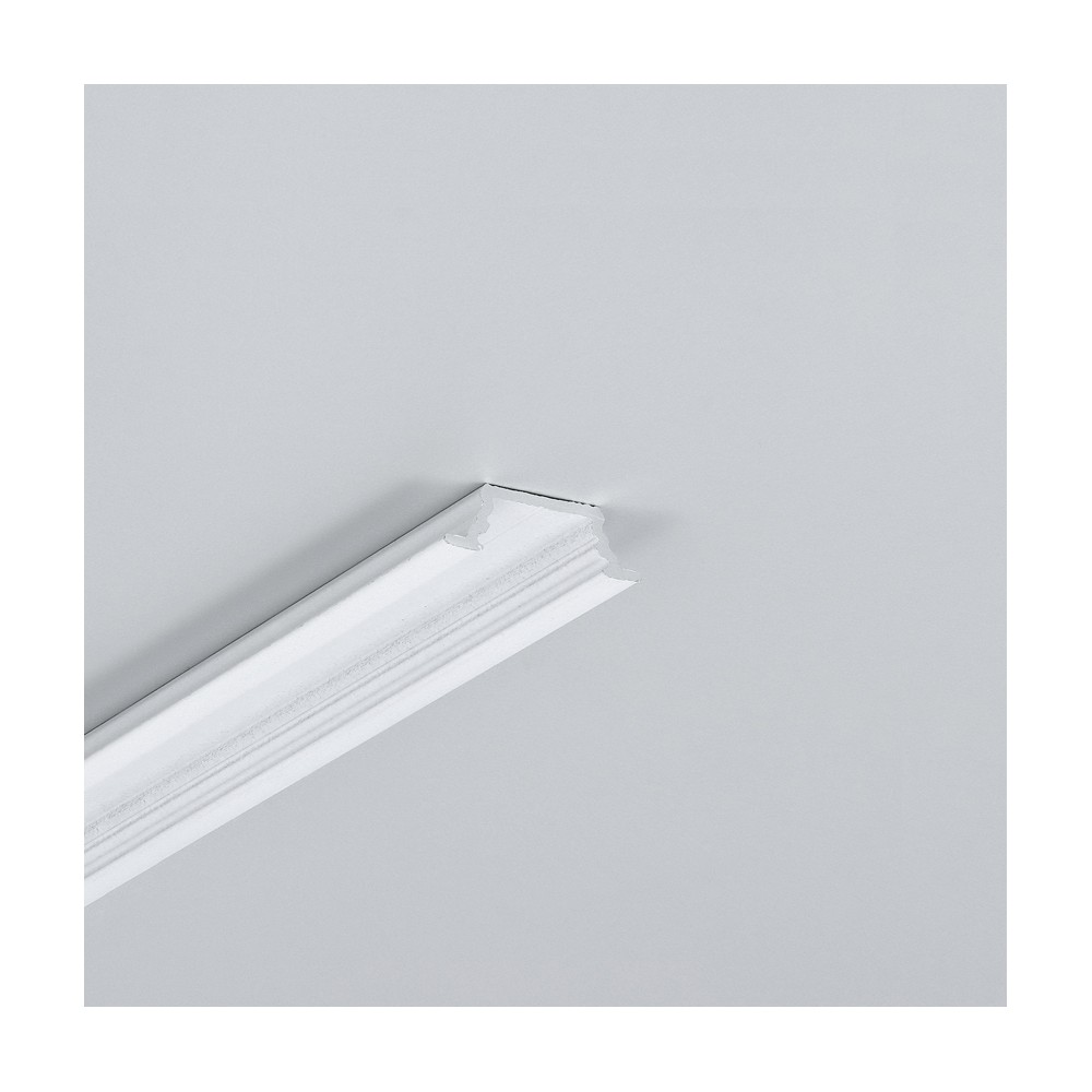 2m Aluprofil Groove10.v2 A1c U Hvid Lakeret, Indbygget, Led Skinne fra Topmet