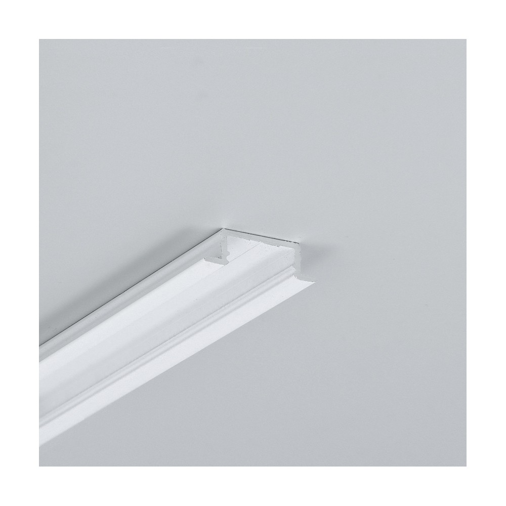2m Aluprofil Groove14.v2 Bc3 Y   Hvid Lakeret, Indbygget, Led Skinne fra Topmet