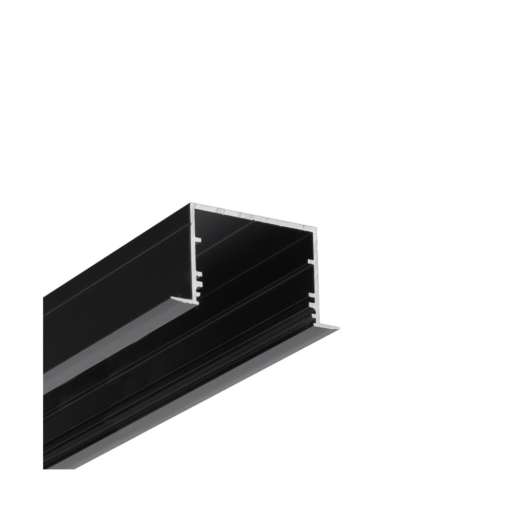 2m Aluprofil Vario30 07 Acde 9 U9 Sort Anodiseret, Indbygget, Led Skinne fra Topmet