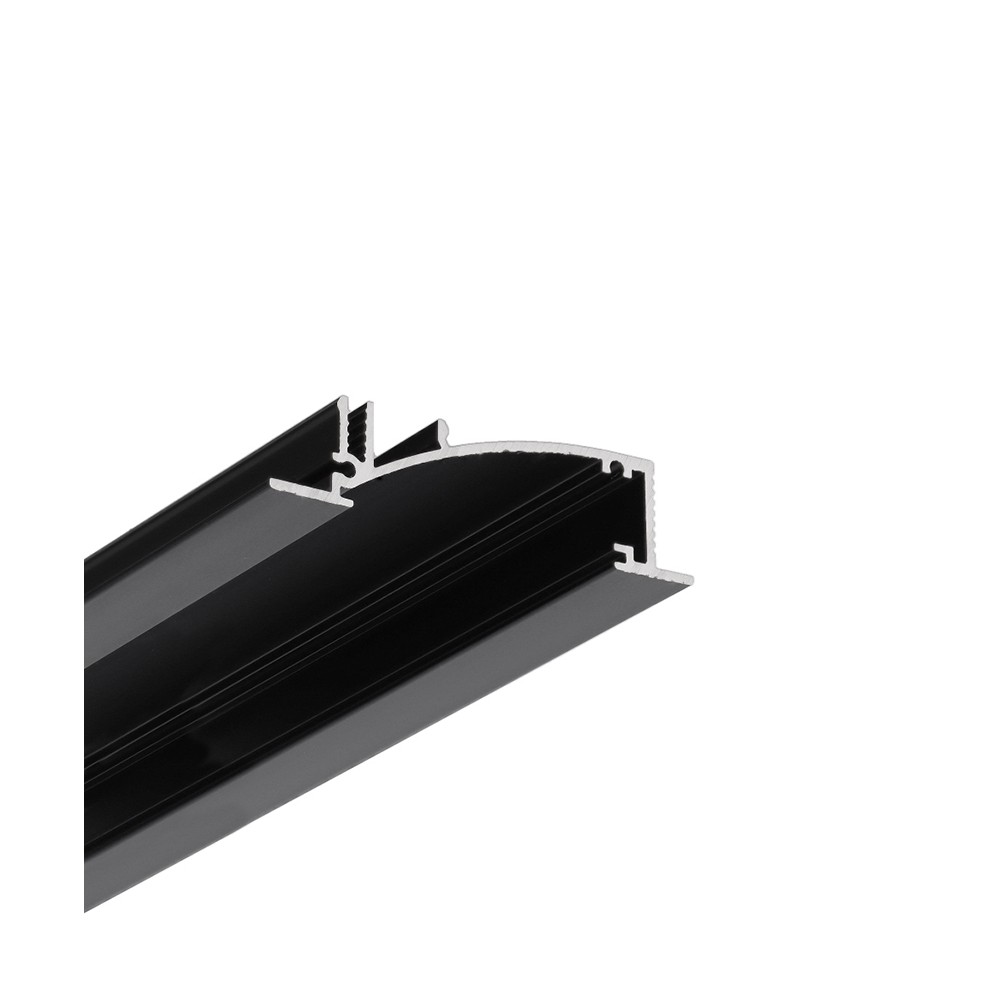 2m Aluprofil Flat8 H Ux Sort Anodiseret, Indbygget, Led Skinne fra Topmet
