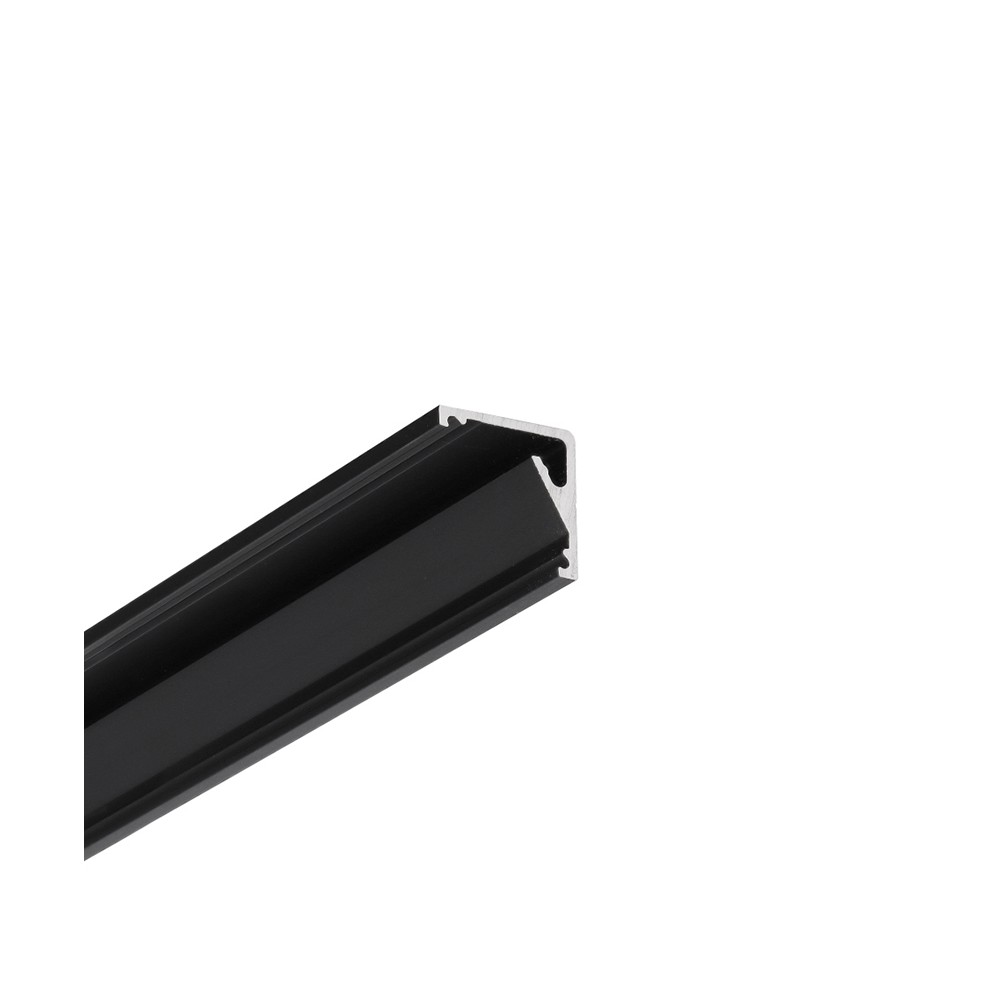 2m Aluprofil Cabi12 E   Sort Anodiseret, Hjørne, Led Skinne fra Topmet