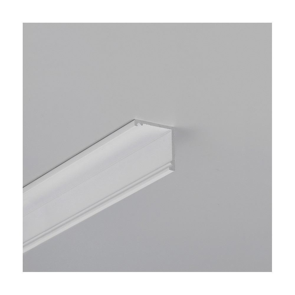 1m Aluprofil Cabi12 Duo E   Hvid Lakeret, Hjørne, Led Skinne fra Topmet