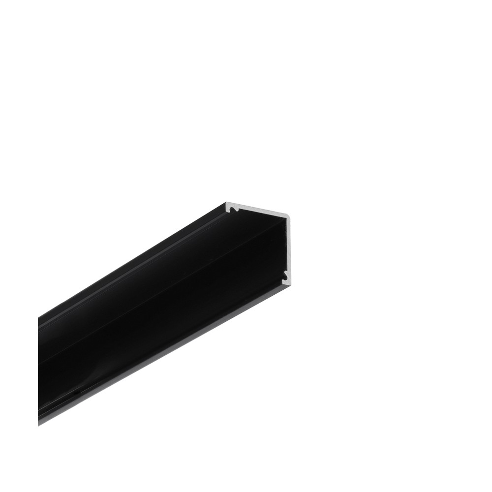 1m Aluprofil Cabi12 Duo E   Sort Anodiseret, Hjørne, Led Skinne fra Topmet