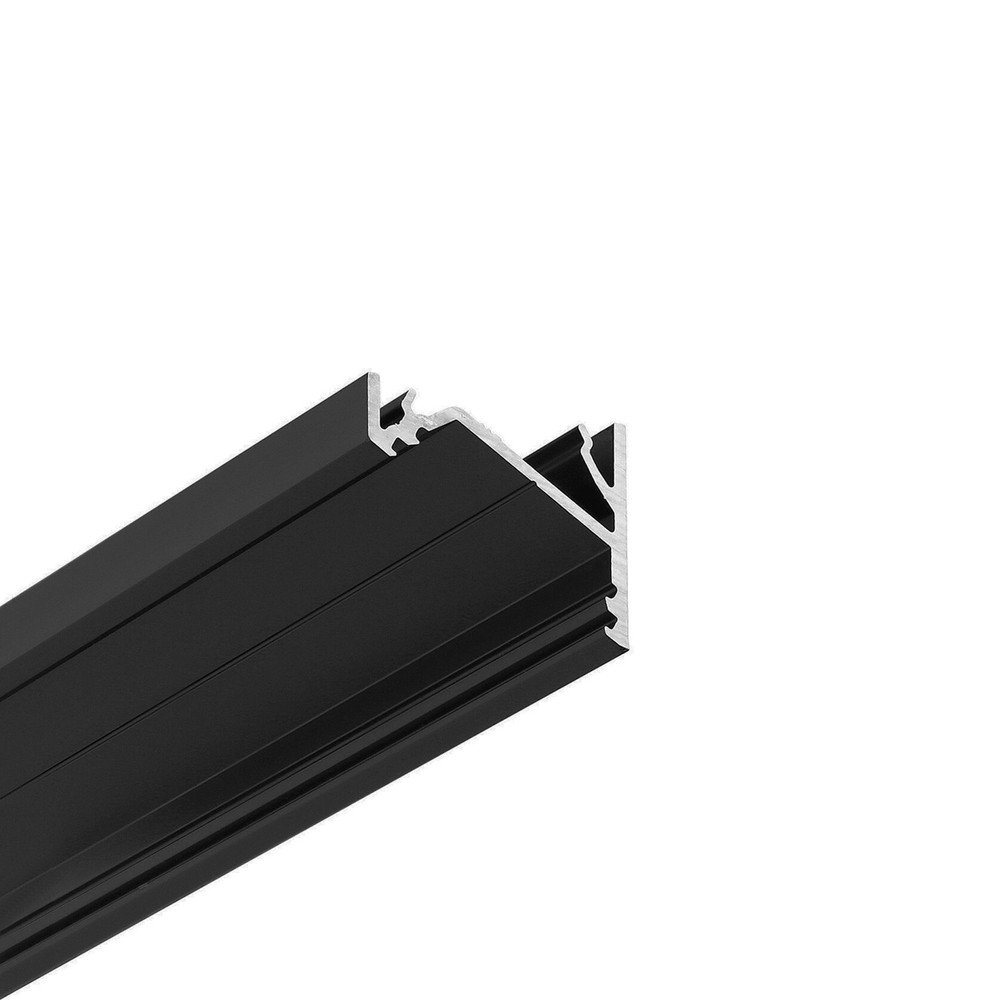 2m Aluprofil Corner16.v2 Ac 6 Ty   Sort Anodiseret, Hjørne, Led Skinne fra Topmet