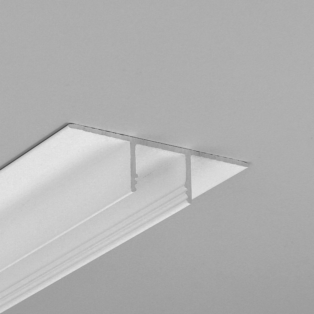 2m Aluprofil Plane14 In Bc3   Hvid Lakeret, Indspartling, Led Skinne fra Topmet