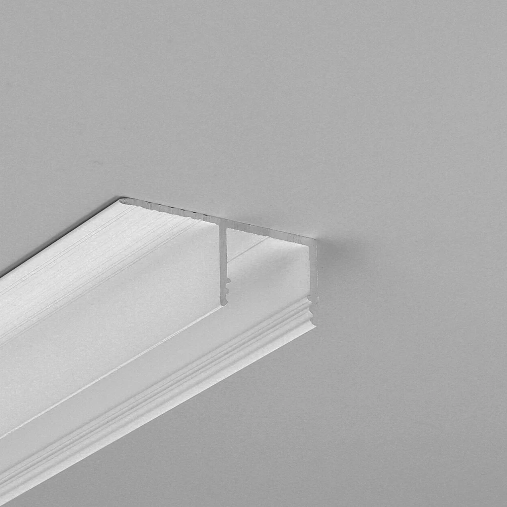 2m Aluprofil Plane14 Side Bc3   Hvid Lakeret, Indspartling, Led Skinne fra Topmet