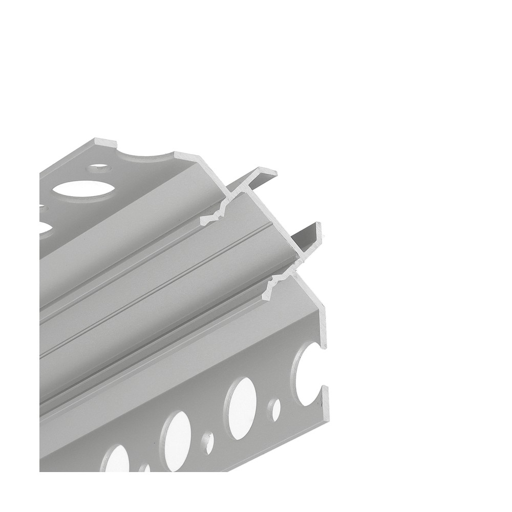 1m Aluprofil Uni Tile12 90deg C Plus Anodiseret, Fliseprofil, Led Skinne fra Topmet