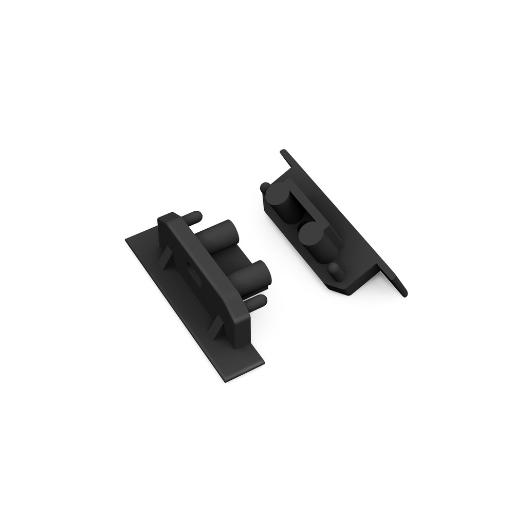 1 Stk. Endestykke Groove10 Gen2 Sq   Med Hul, Sort fra Topmet
