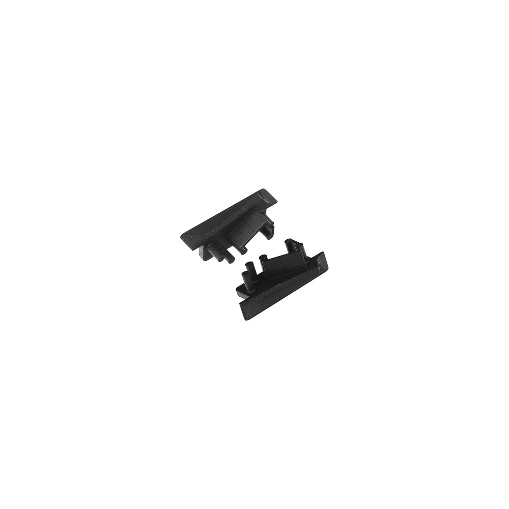 1 Stk. Endestykke Diagonal10   Med Hul, Sort fra Topmet