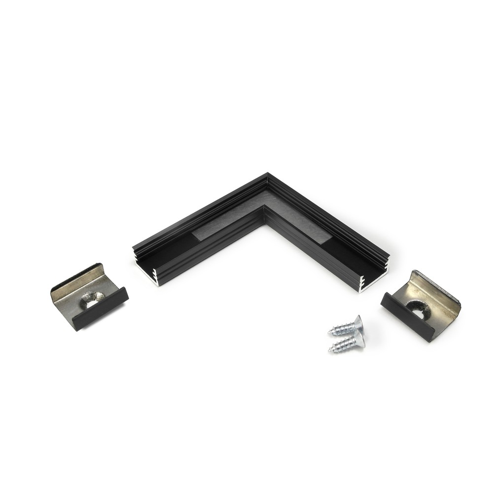 Profilsamler Slim8 90deg Sort Anodiseret fra Topmet