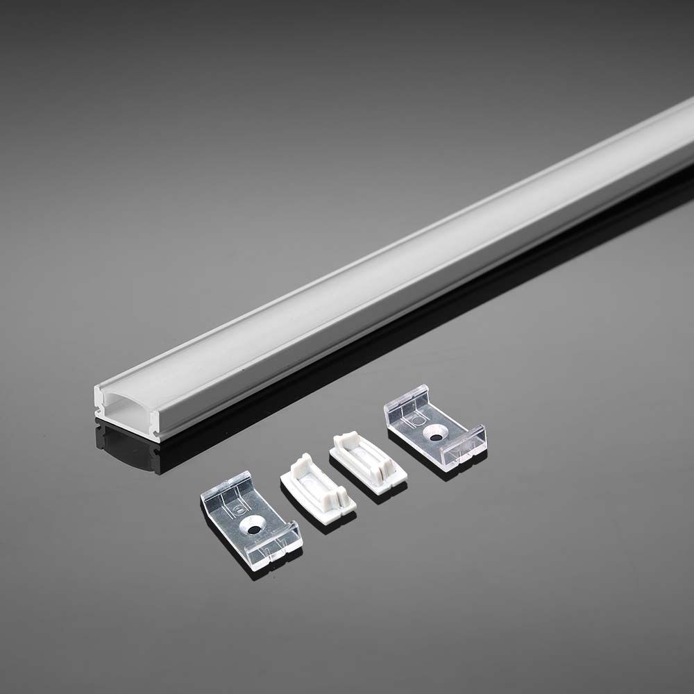 2m Hvid Aluprofil Sæt Led Strip Profil, Overflademontering, 200x2,35x1,04cm fra V-tac