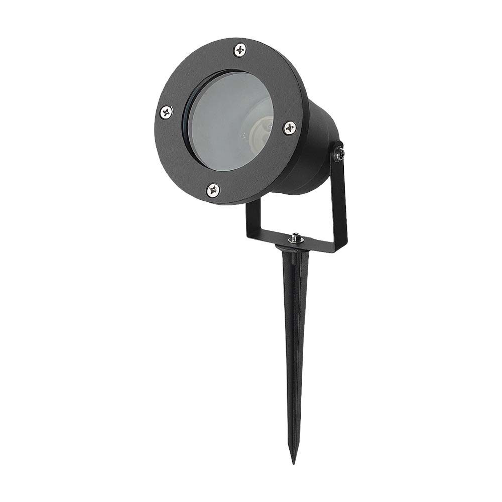Gu10 Havelampe Med Spyd Aluminium Hus, Sort, Ip65 fra V-tac