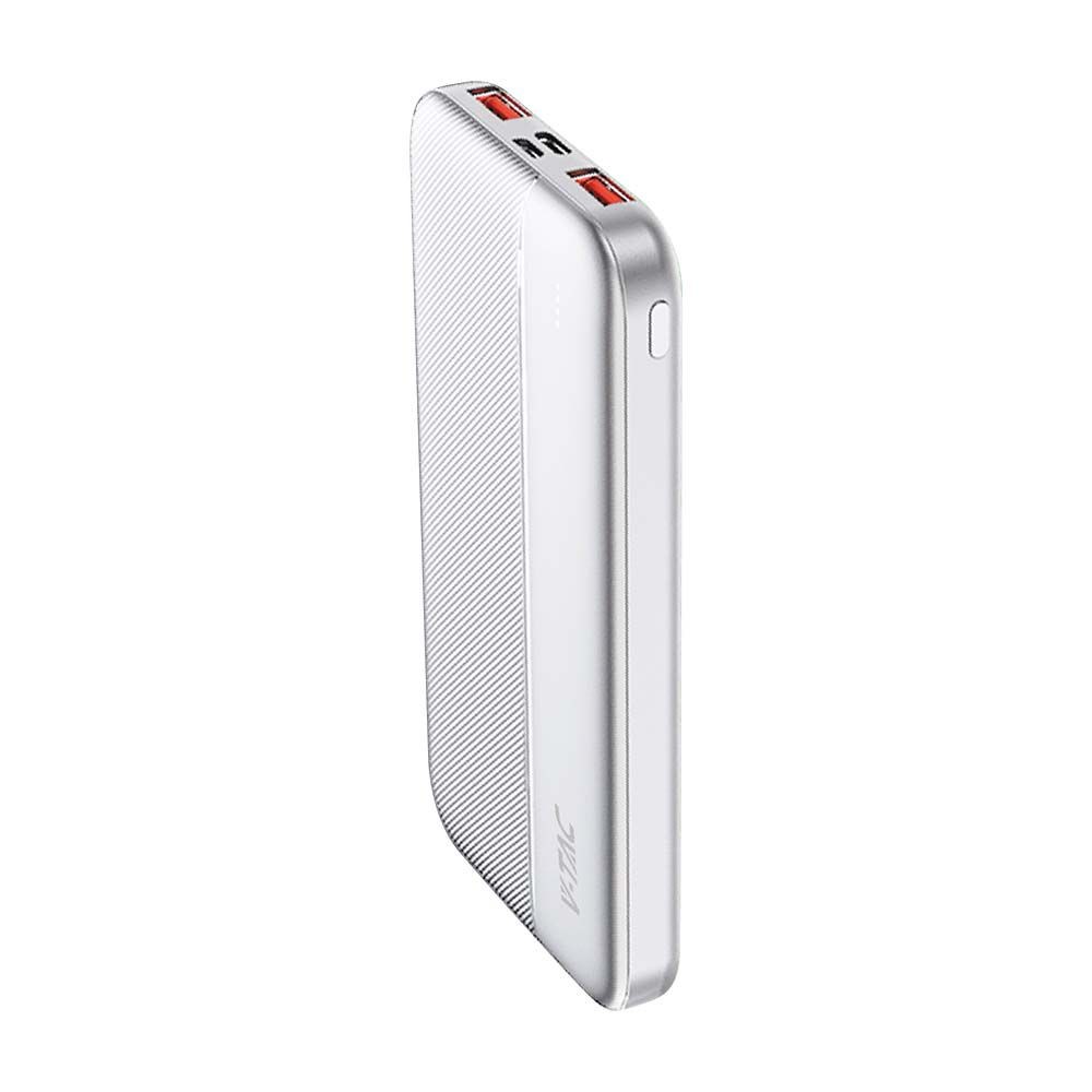 10000mah Powerbank, 22.5w Ultra Slim, Aluminium, Hvid, Fast Charger fra V-tac