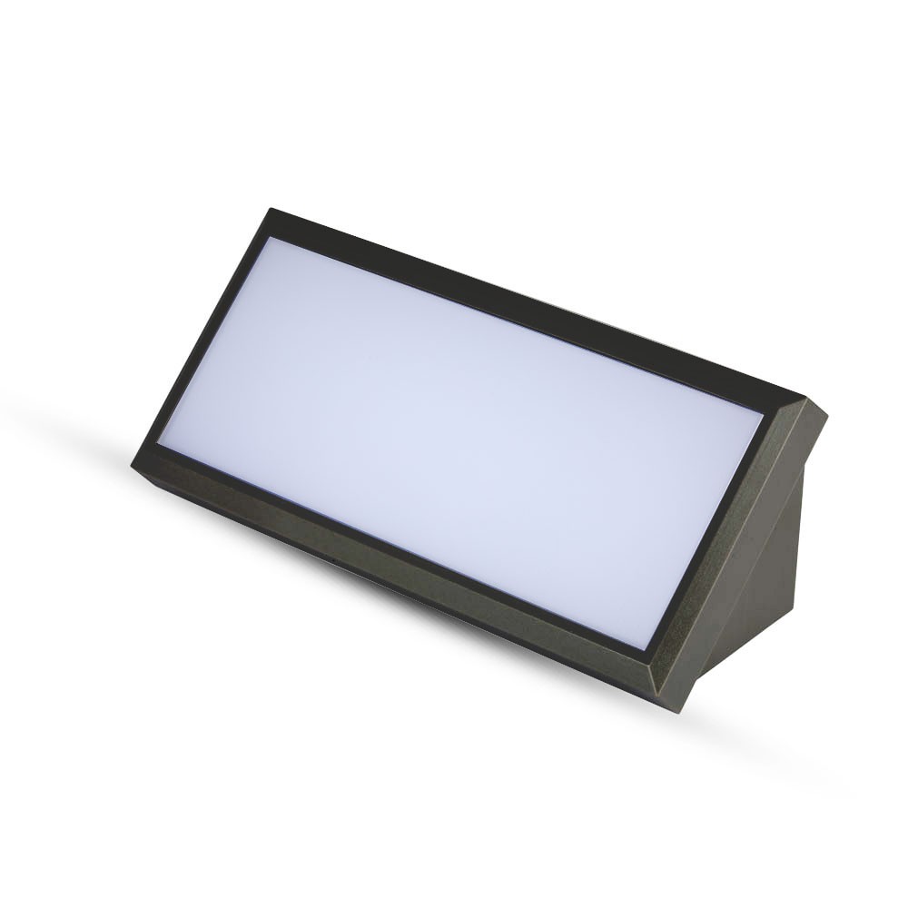 12w Led Væglampe   Ip65, 1250lm, 110 Grader, Udendørs, Grå Sort Krop   Kulør : Neutral fra V-tac