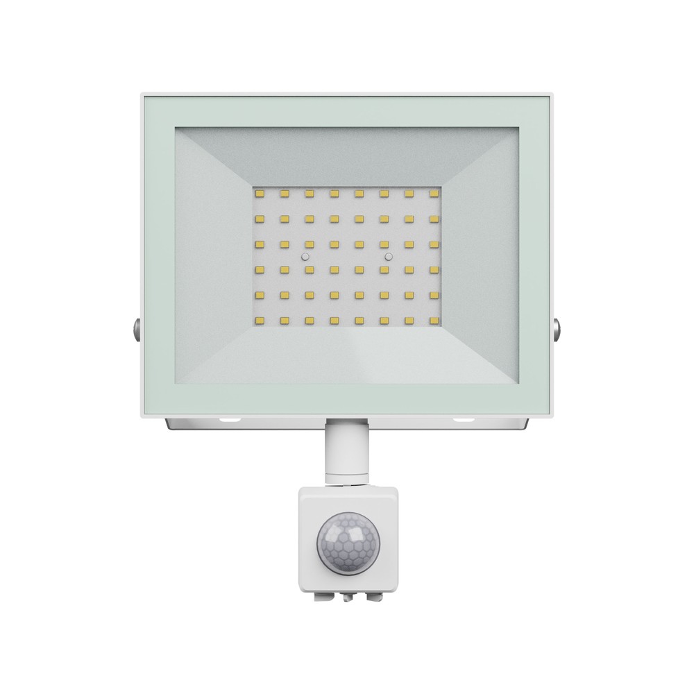 50w Projektør Med Sensor Ip44, Hvid, Arbejdslampe, Pir Sensor Dæmpbar : Ikke Dæmpbar, Kulør : Varm fra Spectrum