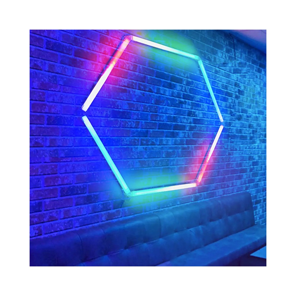 20w Hexagon Rgbic 1 Felt Komplet Sæt   Inkl. Bluetooth Controller Og Strømforsyning   Kulør : Rgbic fra Ledlife