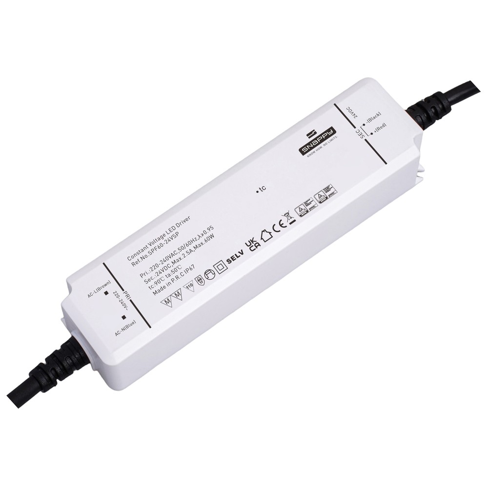 60w 24v Dc Strømforsyning 2.5a, Ip67 Vandtæt, Vandtæt fra Snappy