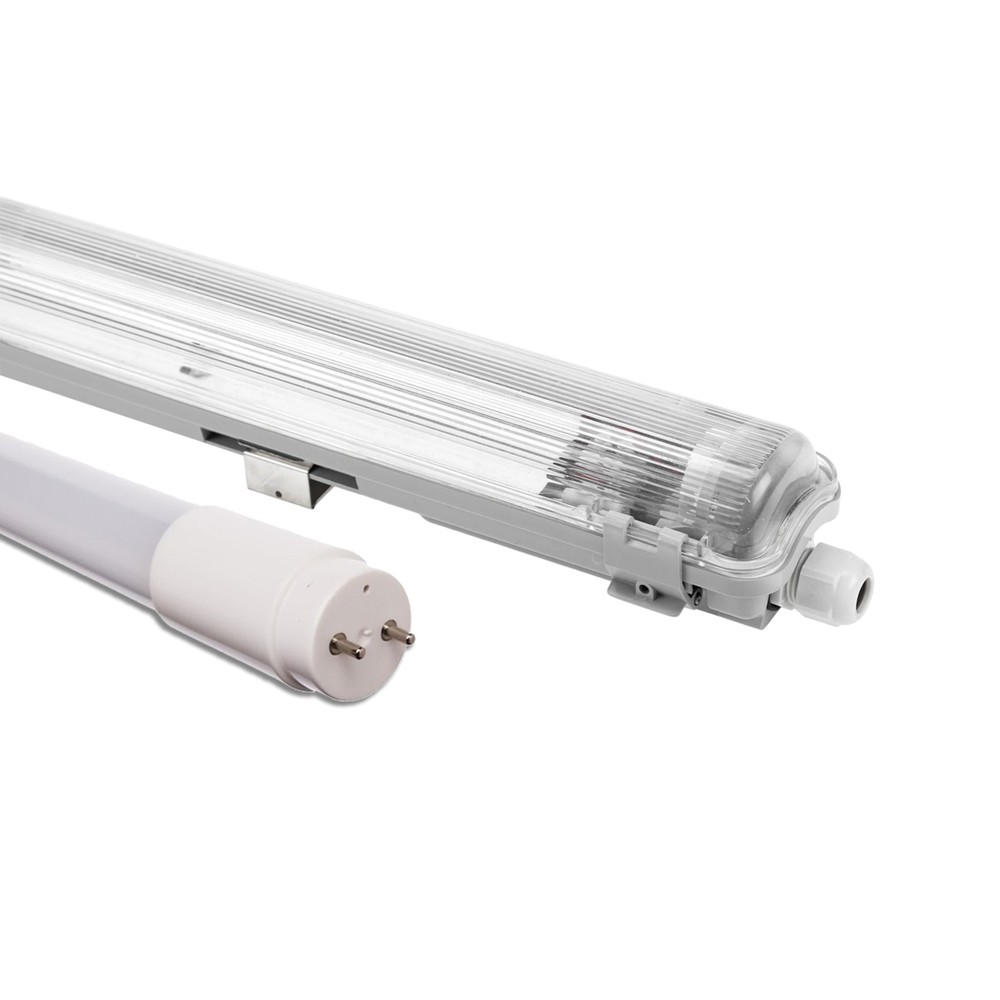 60cm 9w Limea T8 Led Enkelttarmatur Ip65 Vandtæt, Inkl. 1x Led Rør Dæmpbar : Ikke Dæmpbar, Kulør : Varm fra Spectrum