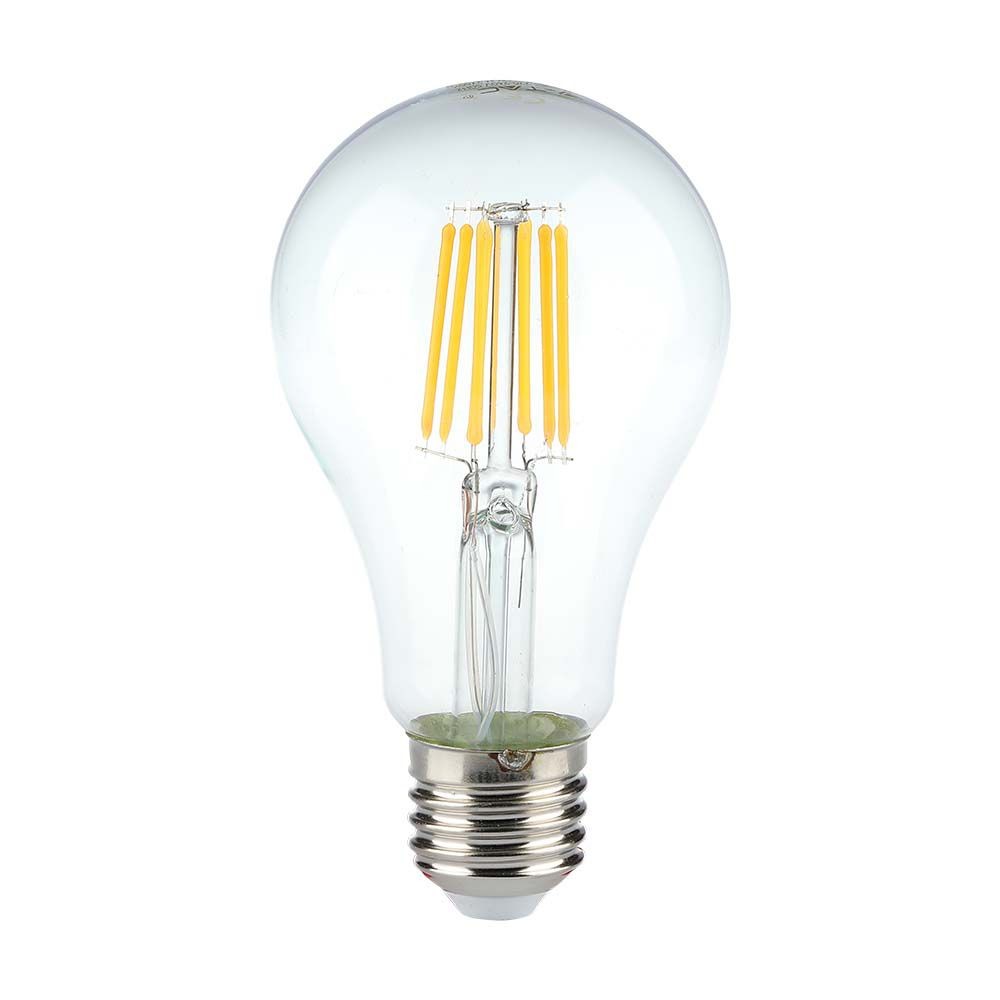 E27 10w Led Filament Pære A60, Klart Glas, 1055lm, 4000k Kulør : Neutral fra V-tac