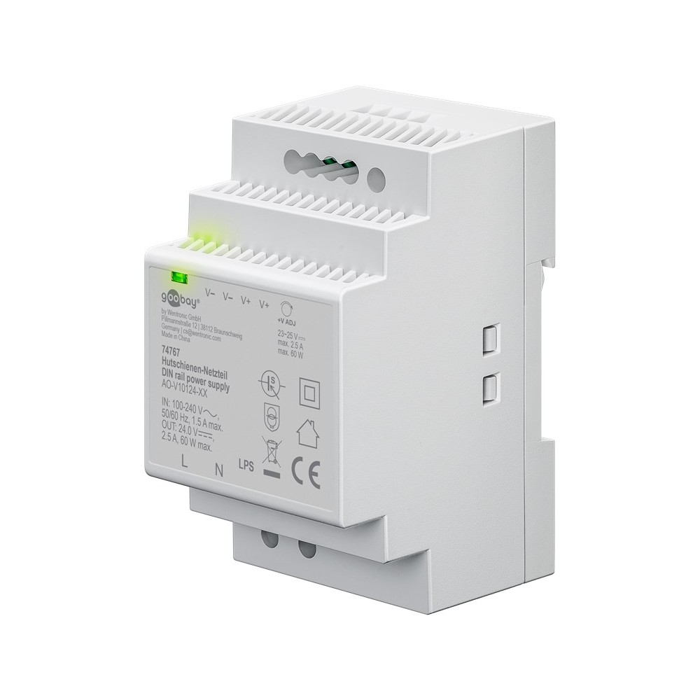 60w 24v Dc Din Skinne Strømforsyning 2.5a fra Goobay