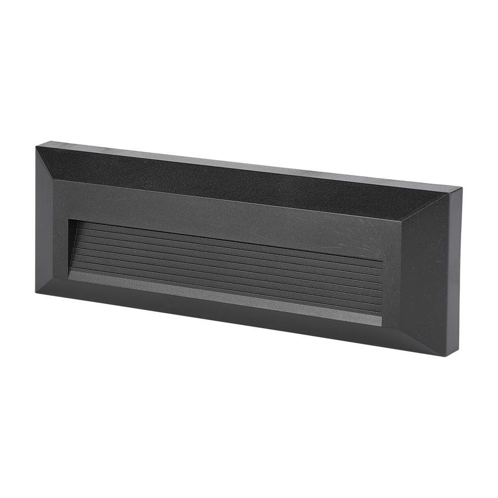 3w Led Trappelys Ip65, Sort, Rektangulær, Udendørs, 230 X 80 X 28 Mm Kulør : Varm fra V-tac