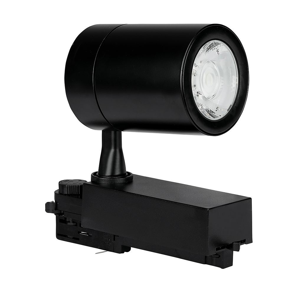 35w 3 Faset Skinnespot 3000lm, 24 Grader, Sort, 3000k, Ip20, 4 Leder Tracklight Kulør : Varm fra V-tac
