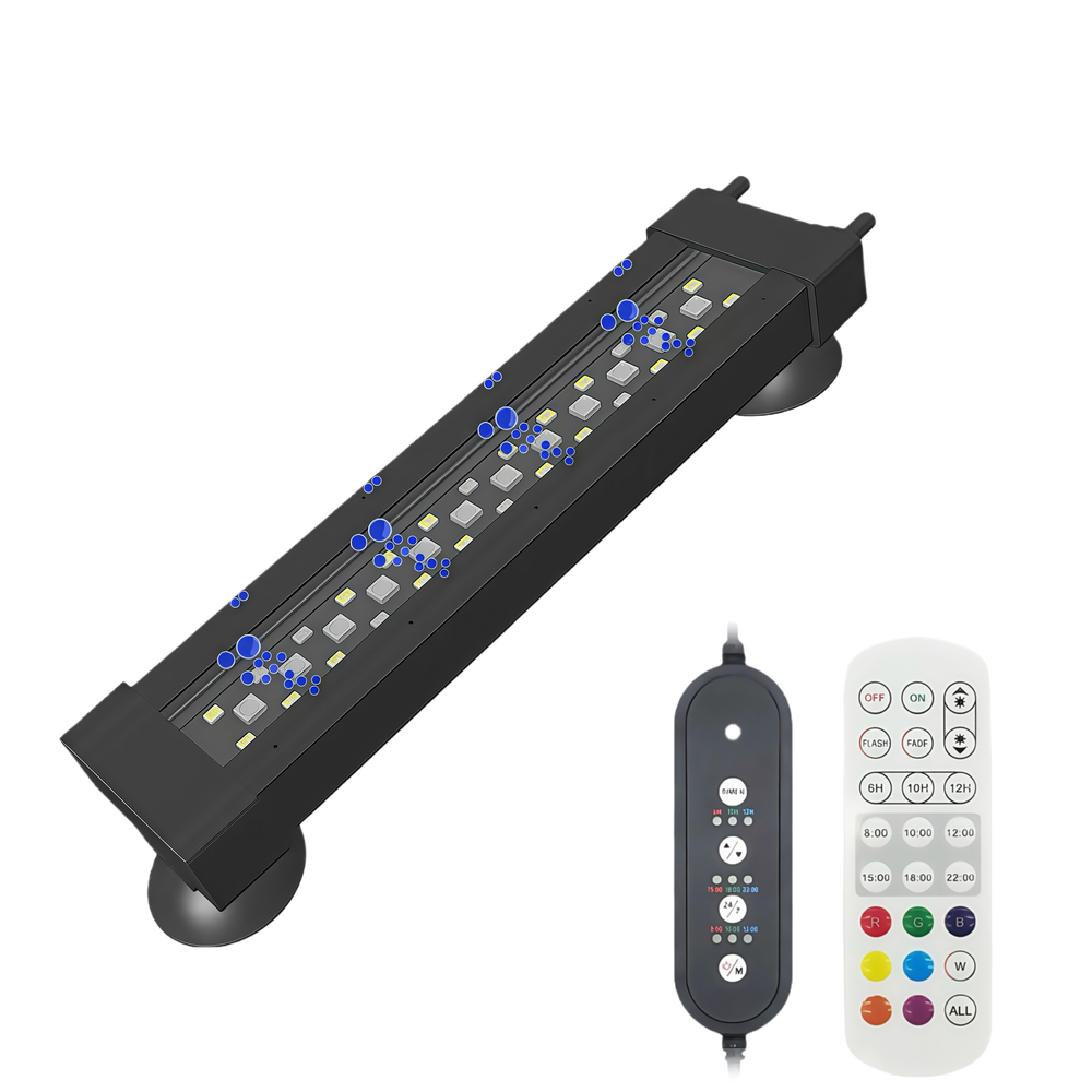 20cm Akvarie Armatur 8w, Kan Bruges Med Luftpumpe, Rgb+nw, Ip68 fra Ledlife