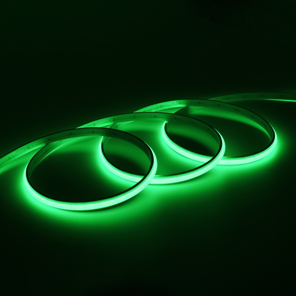 5m 9w M Grøn Dot Free Cob Led Strip 24v Dc, Ip67, 240 Led Pr. Meter, 5 års Garanti fra Ledlife
