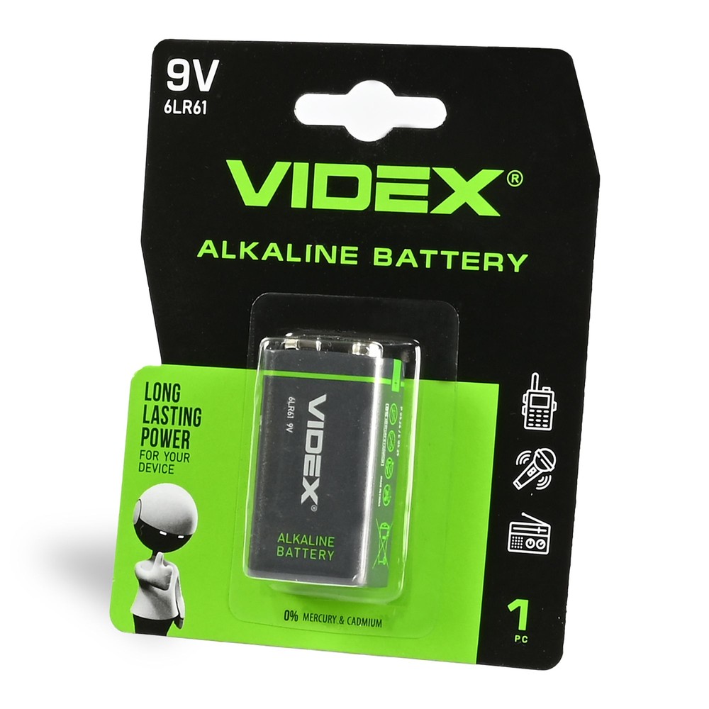 6lr61 9v Alkaline Batteri fra Videx