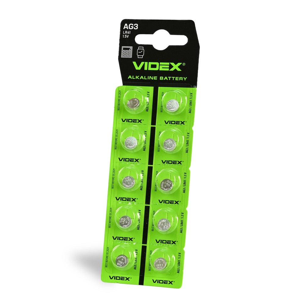 10 Stk. Ag3 Lr41   Alkaline Batteri fra Videx