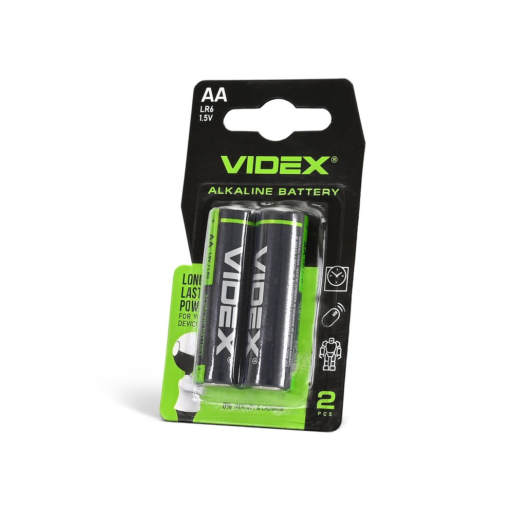 2 Stk. Lr6 Aa Alkaline Batteri fra Videx