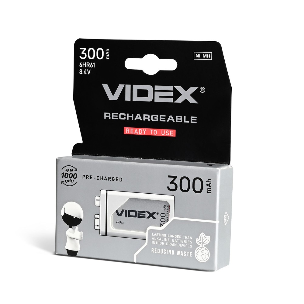 6hr61 Batteri Ni Mh, Genopladelig, 300mah fra Videx