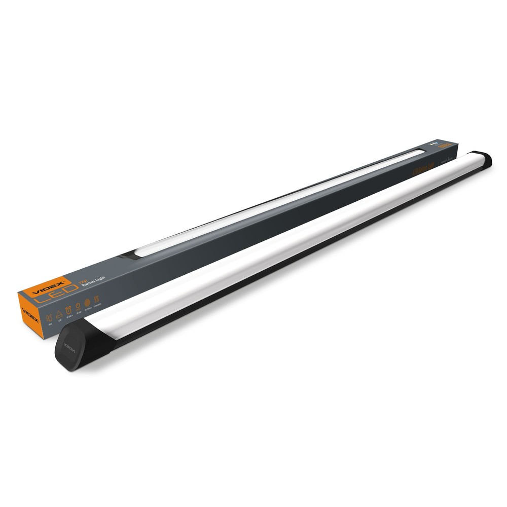 120cm 72w Led Armatur 5000k, Sort, 8000 Lumen Kulør : Neutral fra Videx