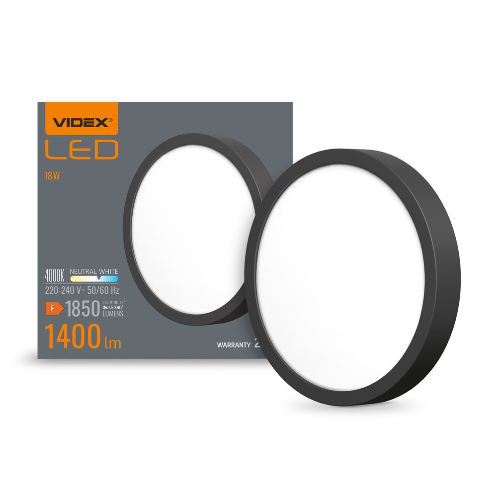 15w ø19,2cm Led Loftpanel 1400lm, 4000k, Hvid Kant, Ip20 Indendørs Kulør : Neutral fra Videx