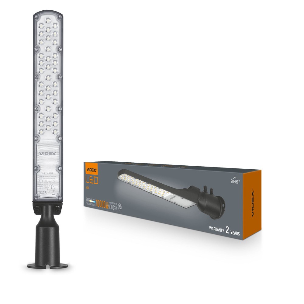 100w Led Gadelampe ø60mm, Ip65, 5000k Kulør : Neutral fra Videx