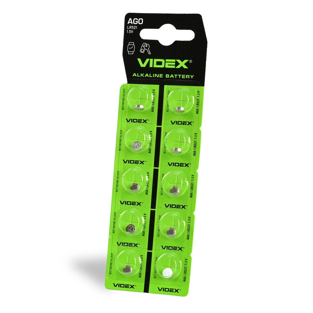 10 Stk Ag0 Lr521   Alkalisk Batteri fra Videx