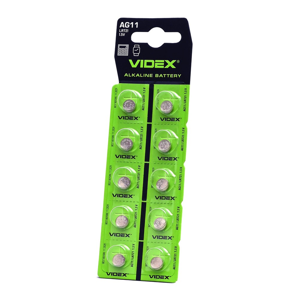 10 Stk. Ag11 Lr721   Alkaline Batteri fra Videx