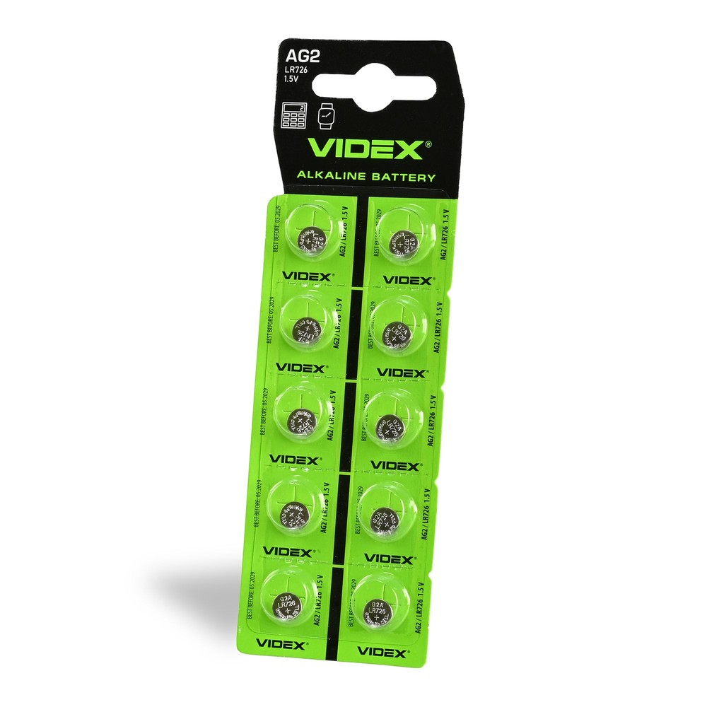 10 Stk. Ag2 Lr726   Alkalisk Batteri fra Videx