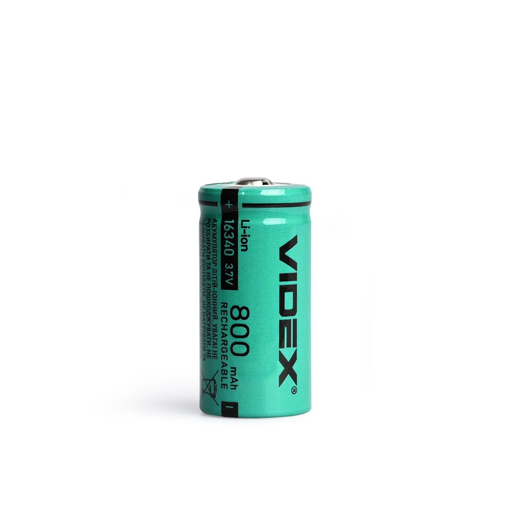 16340 Lithium Ion Batteri 800mah, Uden Termisk Beskyttelse fra Videx