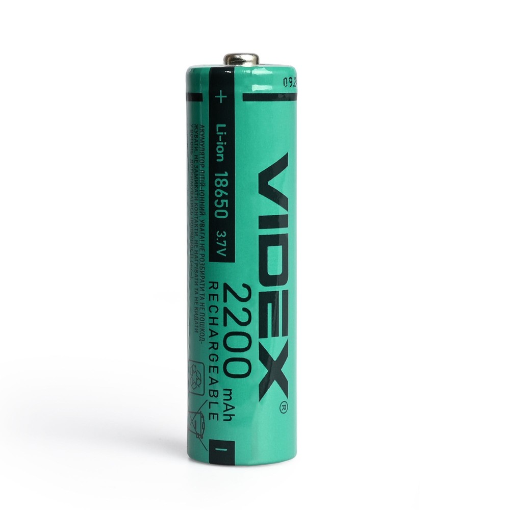 18650 Lithium Ion Batteri 2200mah, Uden Termisk Beskyttelse fra Videx