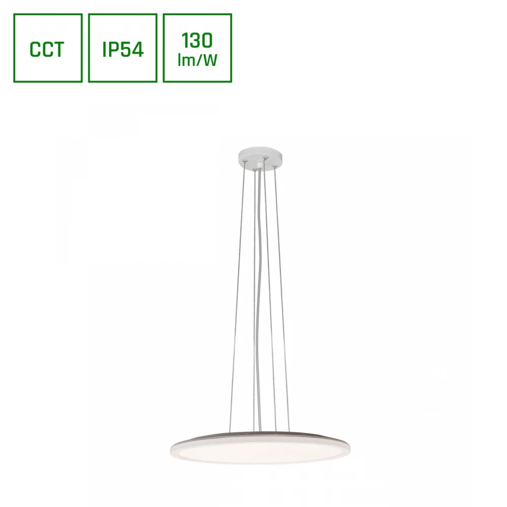 36w Nymphea Flat Duo Led Loftslampe   130lm W, Ip54, ø40cm, Cct, Hvid Kant, Inkl. Lyskilde   Dæmpbar : Ikke Dæmpbar, Kulør : Cct (varm Til Kold Hvid) fra Spectrum