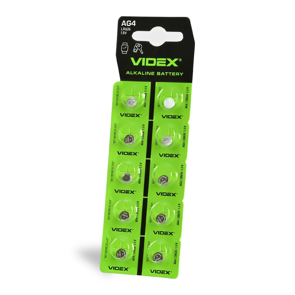 10 Stk Ag4 Lr626 Alkaline Batteri, 10 Stk fra Videx