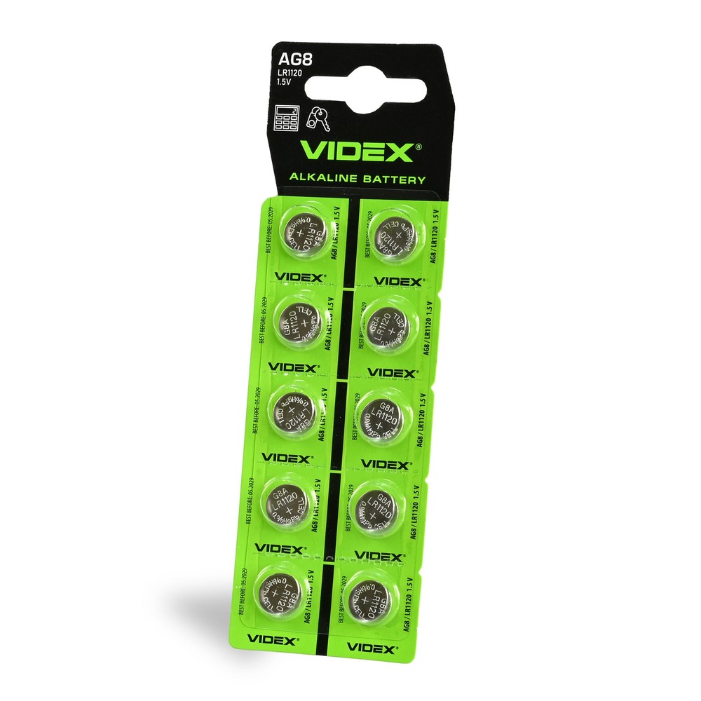 10 Stk. Ag8 Lr1120 Alkaline Batteri fra Videx